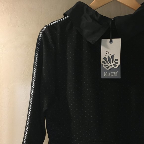 NWT Dolcezza Comfortable High Waisted Cocoon Dress With Tiny Polkadots - Picture 8 of 14